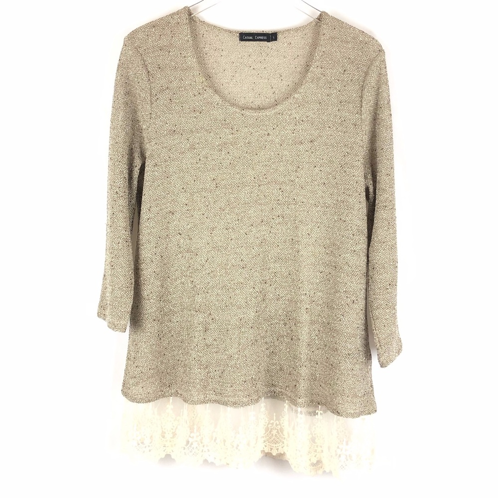 Casual Express Tan Gold w Lace Top